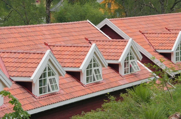 Крыша и пентхаусы. Флом, Норвегия — стоковое фото