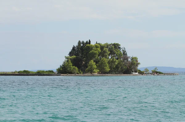 Øen Pontikonisi. Kanoni, Corfu, Grækenland - Stock-foto