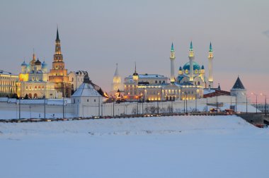 Kazan Kremlin kış akşamları