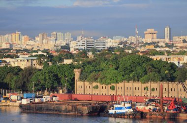 Port, fortress, city. Santo Domingo, Dominican republic clipart