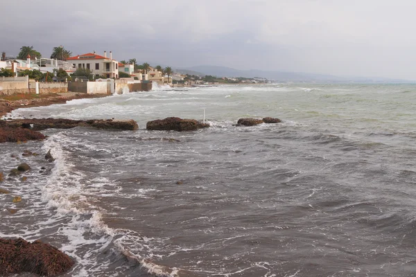 Storming Tyrrhenian Sea. Santa Marinella, Italy — Stock Photo, Image