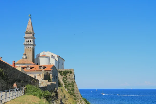 Kutsal George Katedrali. Piran, Slovenya — Stok fotoğraf