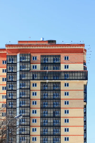 House facade with glazed balconies — Stock Photo, Image