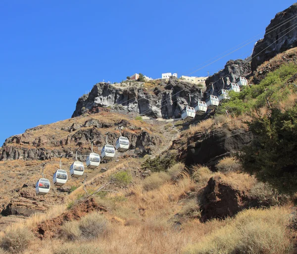 Lanová dráha ve Fiře. Santorini, Řecko — Stock fotografie