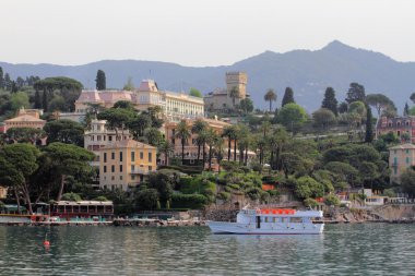 Liguria kıyısında çare. Santa Margherita Ligure, Genoa, İtalya