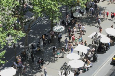 La Rambla Bulvarı'nda. Barcelona, İspanya
