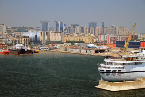 Modern city and seaport. Naples, Italy — Stock Photo, Image