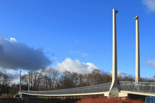 Most wiszący. Ceske Budejovice, Republika Czeska — Zdjęcie stockowe