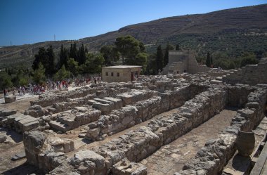 Arkeolojik kazı Knoss sarayda. Crete, Yunanistan
