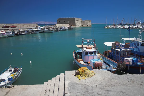 Venedik Limanı ve Castro kale. Iraklion, Yunanistan — Stok fotoğraf