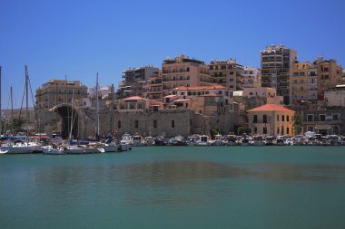 Liman ve şehir. Iraklion, Crete, Yunanistan