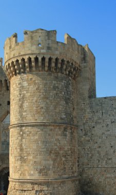 Antik kale kule. Rhodes, Yunanistan