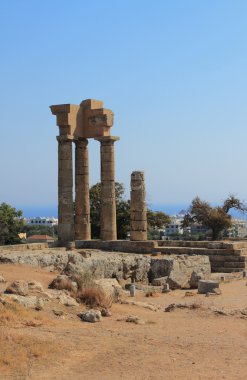 Akropolis mahveder. Rhodes, Yunanistan