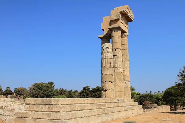 Antik tapınak kalıntıları. Rhodes, Yunanistan — Stok fotoğraf