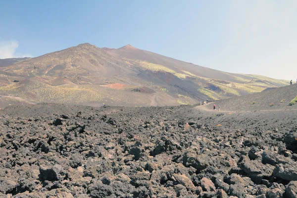 Stiffened lava and volcano. Etna, Sicily, Italy — Stock Photo, Image