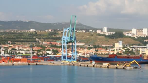 Hamnstad vid Medelhavet. Marseille, Frankrike — Stockvideo