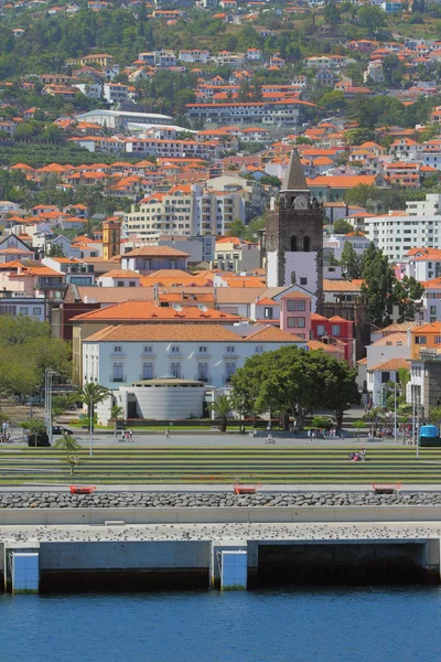 Embankment, stad, kathedraal. Funchal, Madeira, Portugal — Stockfoto