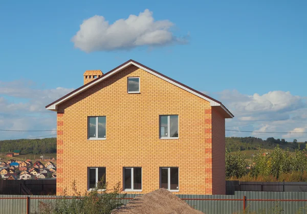 New not populated country brick house — Stock Photo, Image