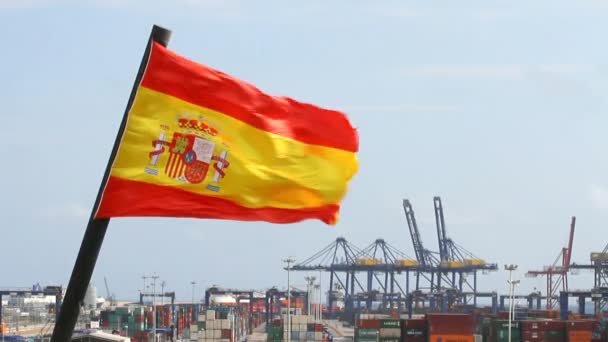 İspanya, Valencia çırpınan bayrağı — Stok video