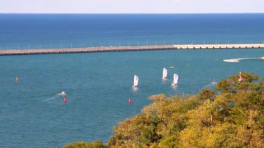 Yelkenli seaport su alan. Sochi, Rusya Federasyonu