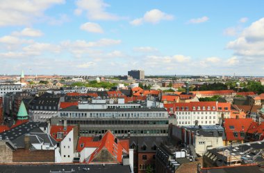 Şehir ve çatı. Kopenhag, Danimarka