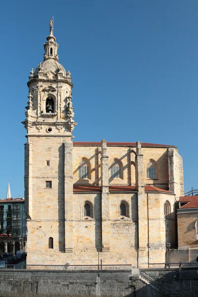 Belltower, Sacred Nikolay's church. Bilbao, Spain — Stock Photo, Image