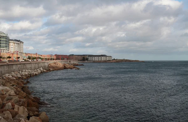 Embankment and sea. Corunna, Spain — Stock Photo, Image