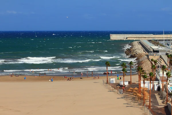 Pláže na pobřeží Středozemního moře. Valencia, Španělsko — Stock fotografie