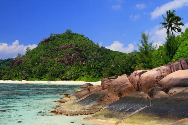 Costa del golfo de Lazare (Baie Lazare). Mahe, Seychelles — Foto de Stock