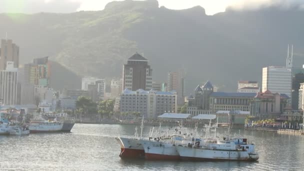 Seaport vízfelület. Port Louis, Mauritius — Stock videók