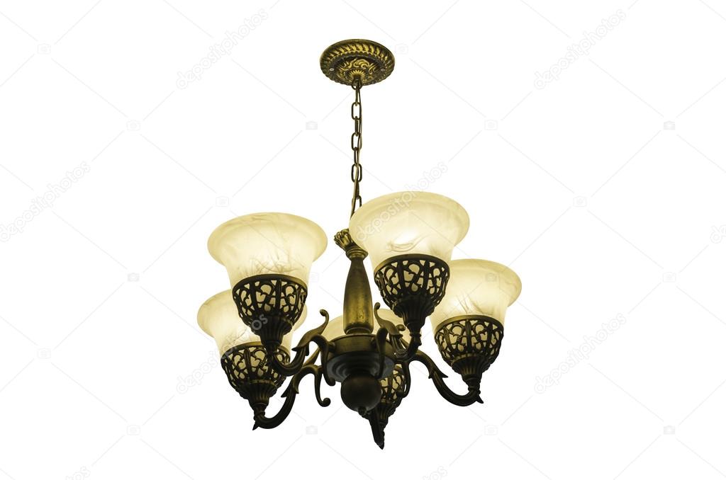 Chandelier ceiling on white background