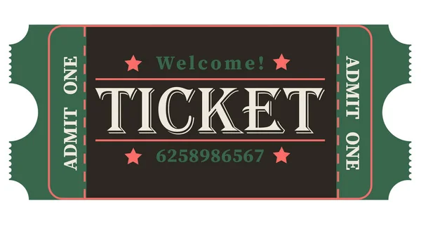 Retro Entree Ticket Vintage Voor Bioscoop Theater Circus Concert — Stockfoto