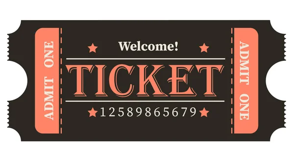 Retro Entree Ticket Vintage Voor Bioscoop Theater Circus Concert — Stockfoto