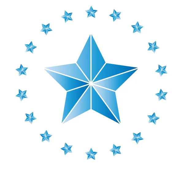 Блакитна Зірка Значок Символ Лідерства Векторні Ілюстрації — стоковий вектор