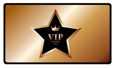 Altın yıldızlı ve kargalı VIP kartı