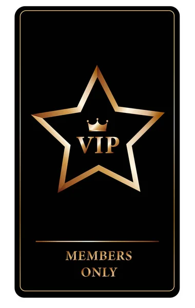 Carta Vip Premium Con Stella Oro Corvo — Vettoriale Stock