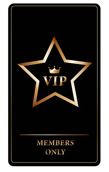 Carta Vip Premium Con Stella Oro Corvo — Vettoriale Stock