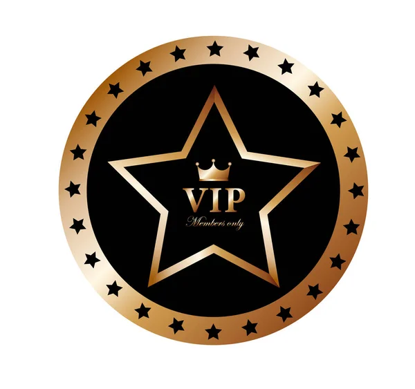 Etiqueta Vip Premium Con Estrellas Doradas Corona — Archivo Imágenes Vectoriales