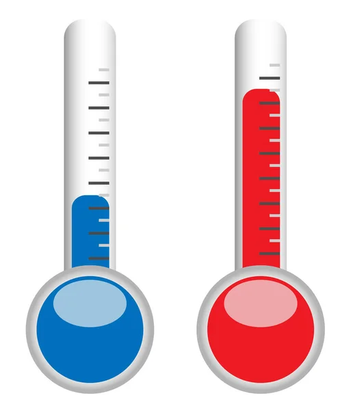 Termômetros Meteorologia Medição Temperatura Quente Fria — Vetor de Stock