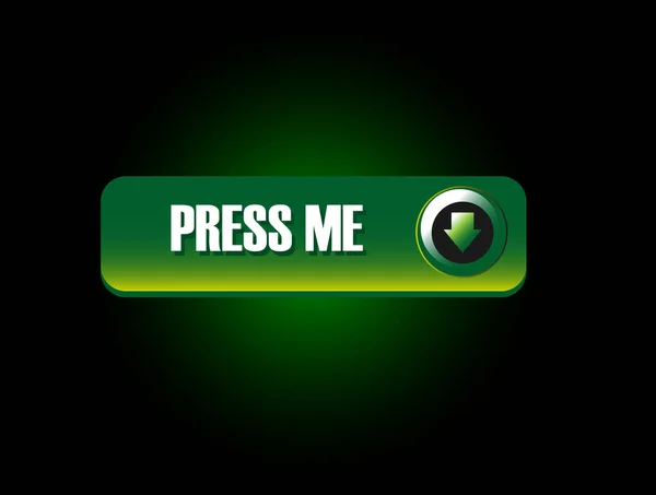 Green Glossy Press Web Button — Stock Vector