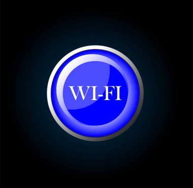 Mavi cam ağ düğmesi WI-FI
