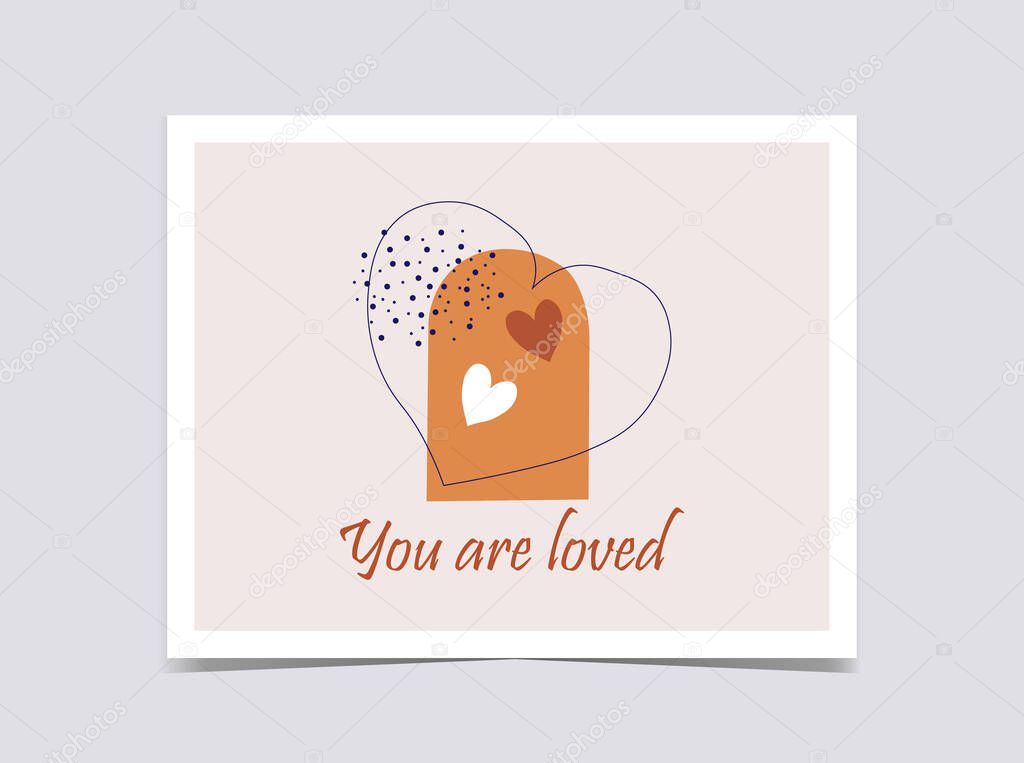 Card bohemian style Valentine's day. Perfect for apparel design, home decor, Valentine's day greeting cards, logos, posters, prints, t-shirt, packaging, invites and much more!