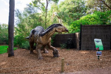 Edmontosaurus display model in Perth Zoo clipart