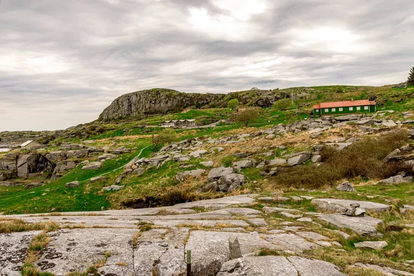 Krajina Výhledem Historické Pevnosti Fjoloy Rennesoy Kommune Stavanger Norsko Květen — Stock fotografie