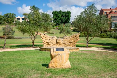 Public park with artificial terraces near Swan River  in East Perth