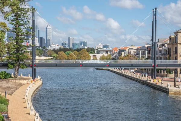 Public park with artificial terraces near Swan River  in East Perth