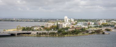 Kings Park ve Perth Botanik bahçeleri Güney Perth banliyö görünümü