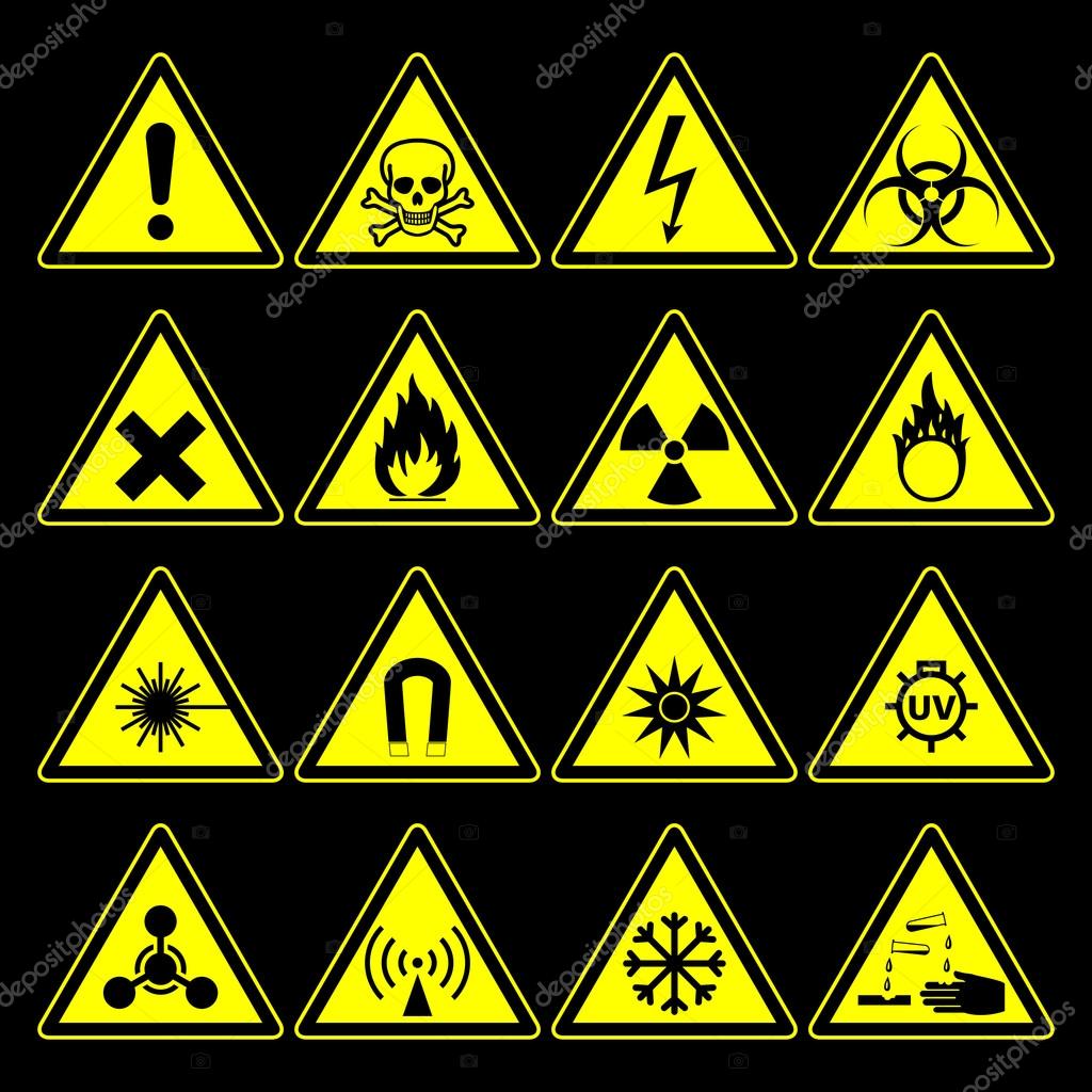 Hazard symbols and signs collection Stock Vector Image by ©V_76 79447818