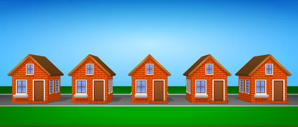Güzel evler tuğla simgeler ve cliparts kümesi