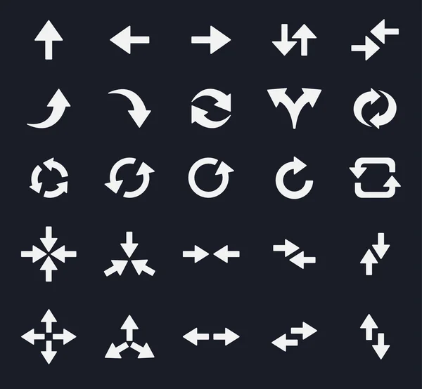 Définir l'icône et le symbole direction de la flèche noir — Image vectorielle